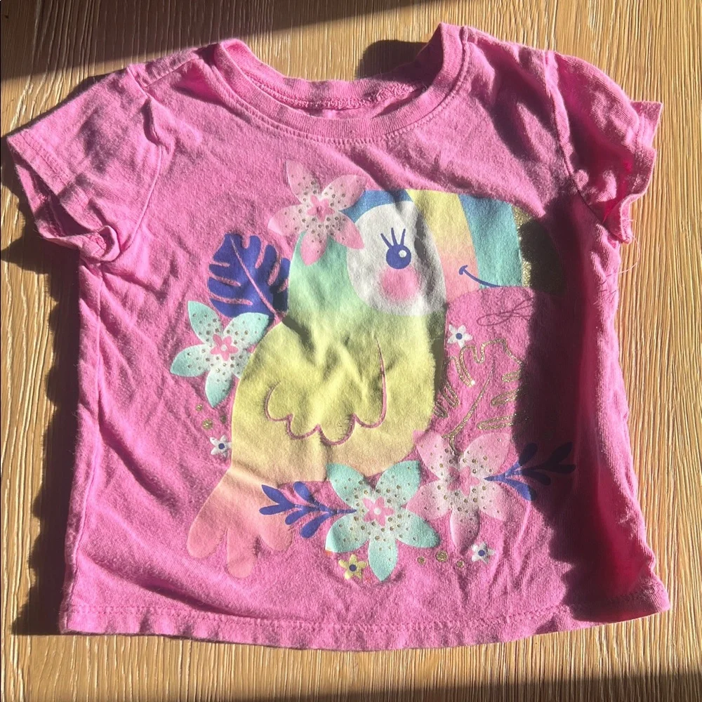 🦜🩷THE CHILDREN’S PLACE PAROT PINK TEE🩷🦜